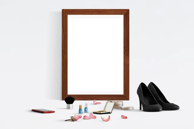 frame, poster, mockup, wall, interior, template, blank, canvas, decorative, picture, desk, presentation. Canva or Beacons for a creator media kit: what the official evidence supports so far