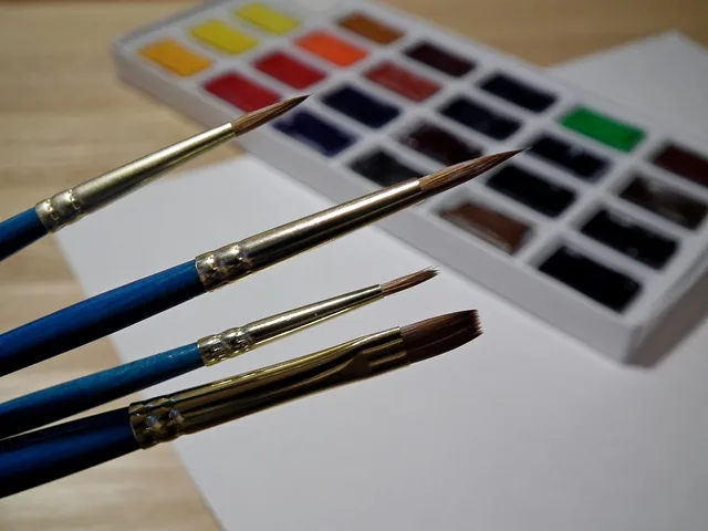 brush, watercolor, paints, colors, drawing, art, multicolored, colorful, kit, box, paper. Bounding the England creator media kits market without inventing a size