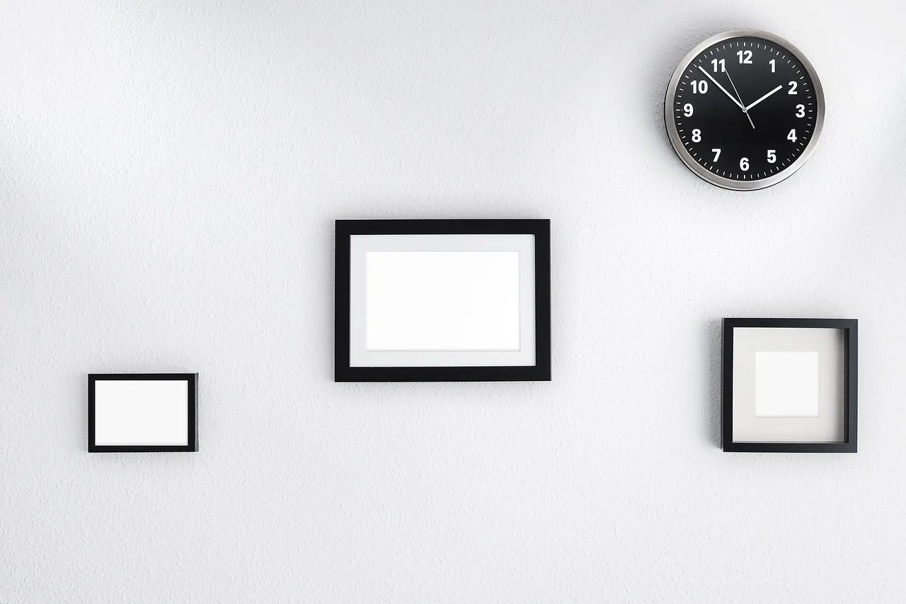 wall, pictures, murals, frame, picture frame, clock, blank, picture frame, picture frame, picture frame, picture frame, picture frame